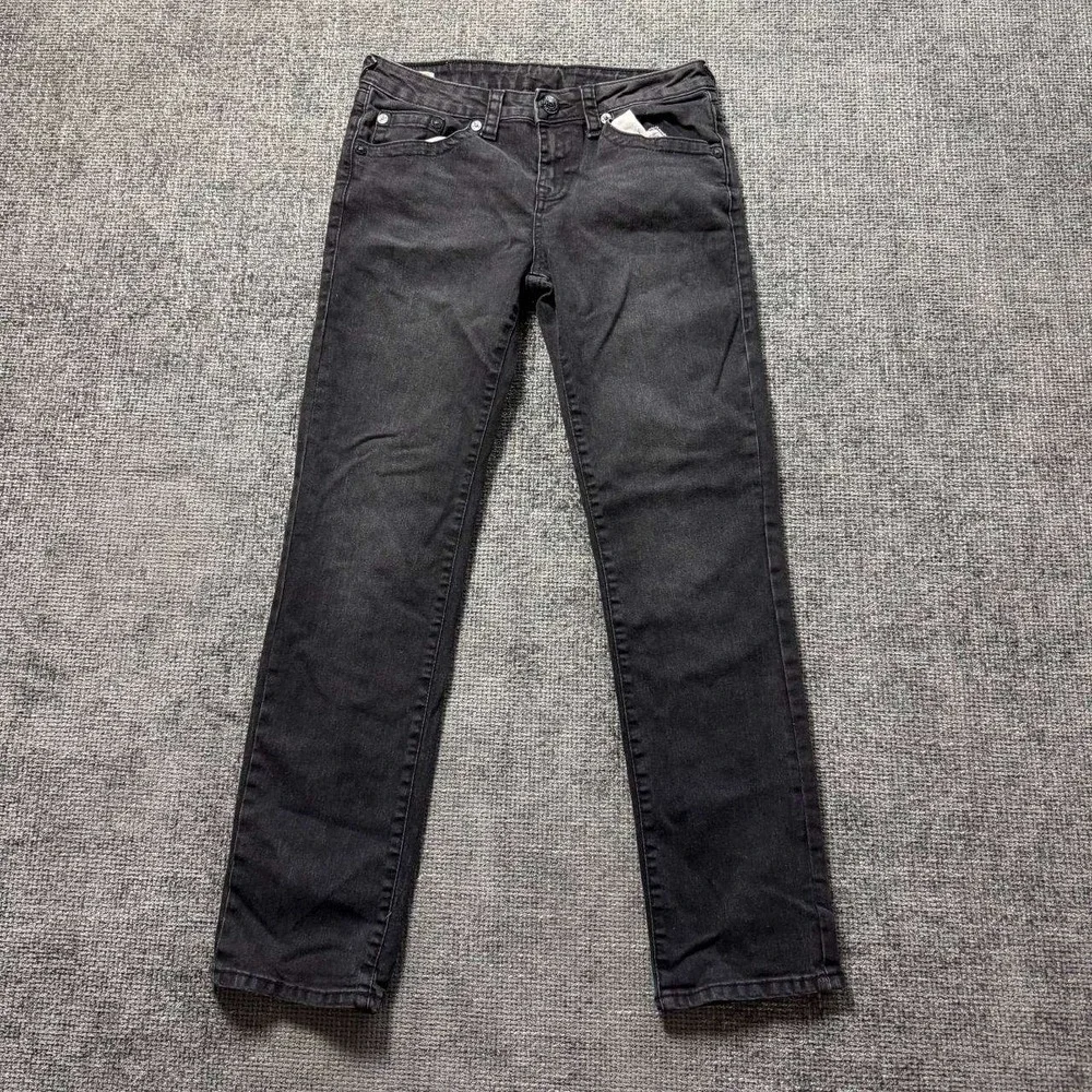 True Religion Geno Relaxed Slim Jeans Women 16 Black Charcoal Streetwear Denim - Picture 5 of 13
